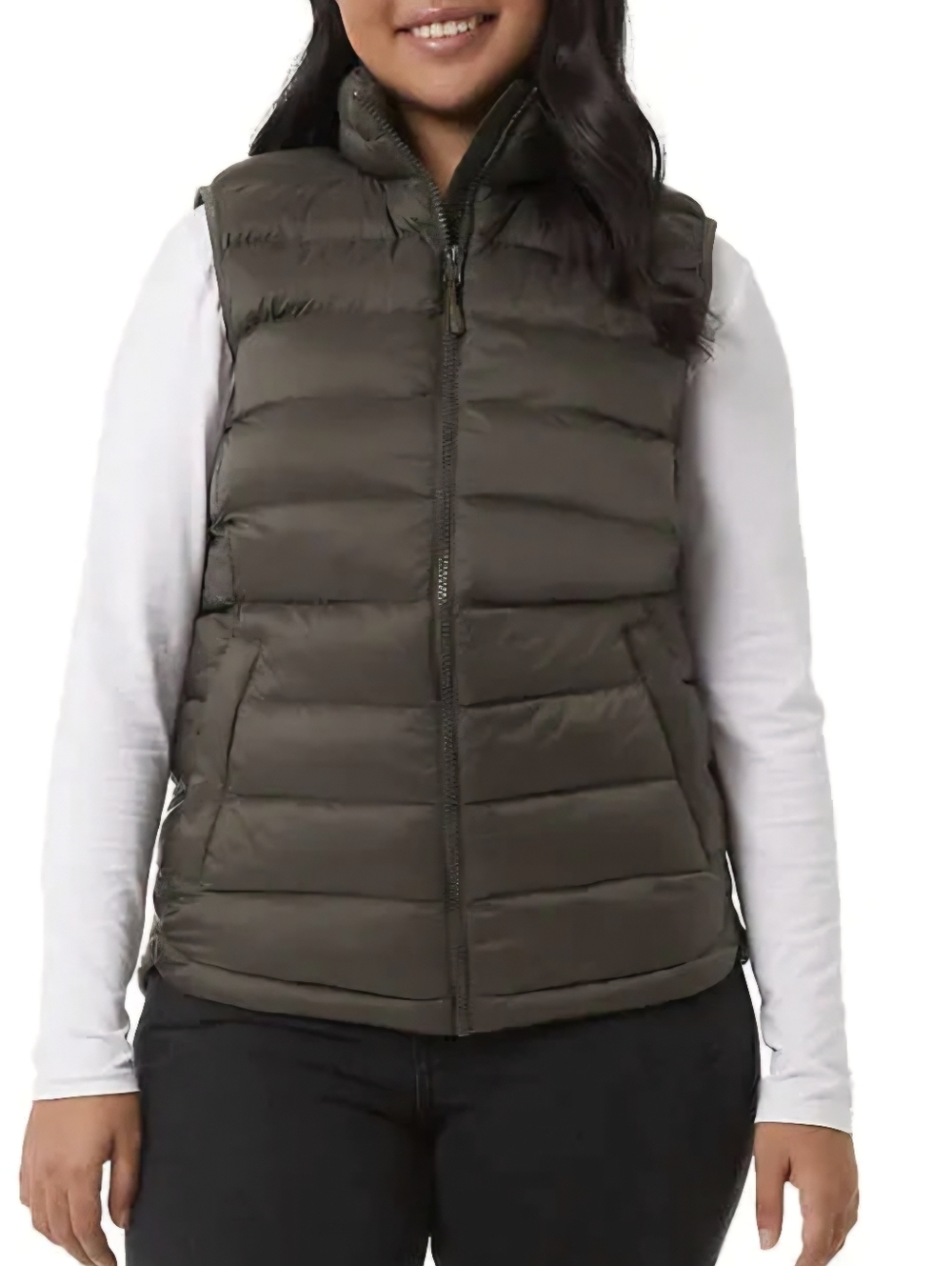 32 Degrees Women's Packable Lightweight Travel Vest Green Gorpcore Size Large